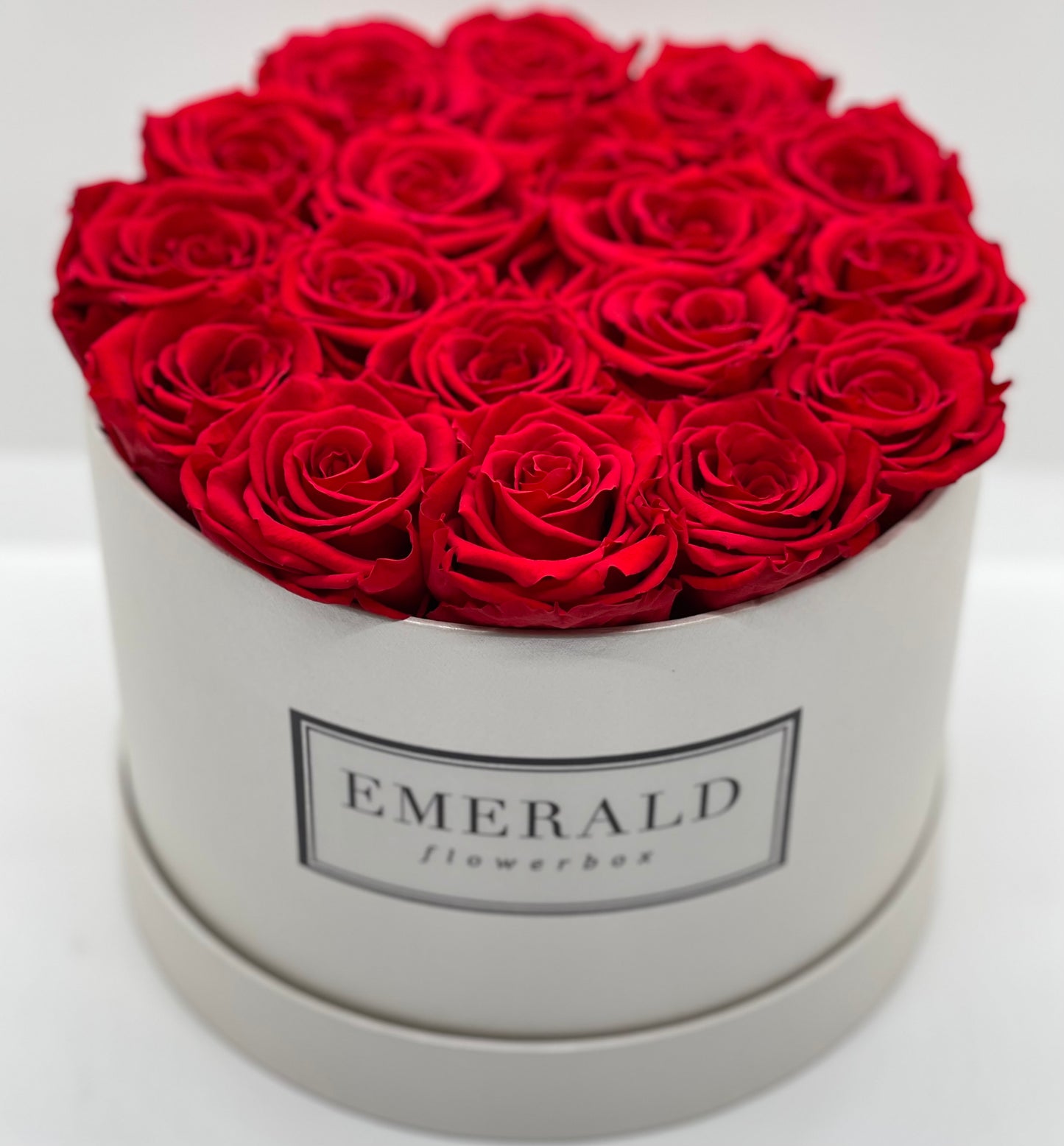 Bouquet de Rosas Preservadas Vermelhas Emerald Flowerbox