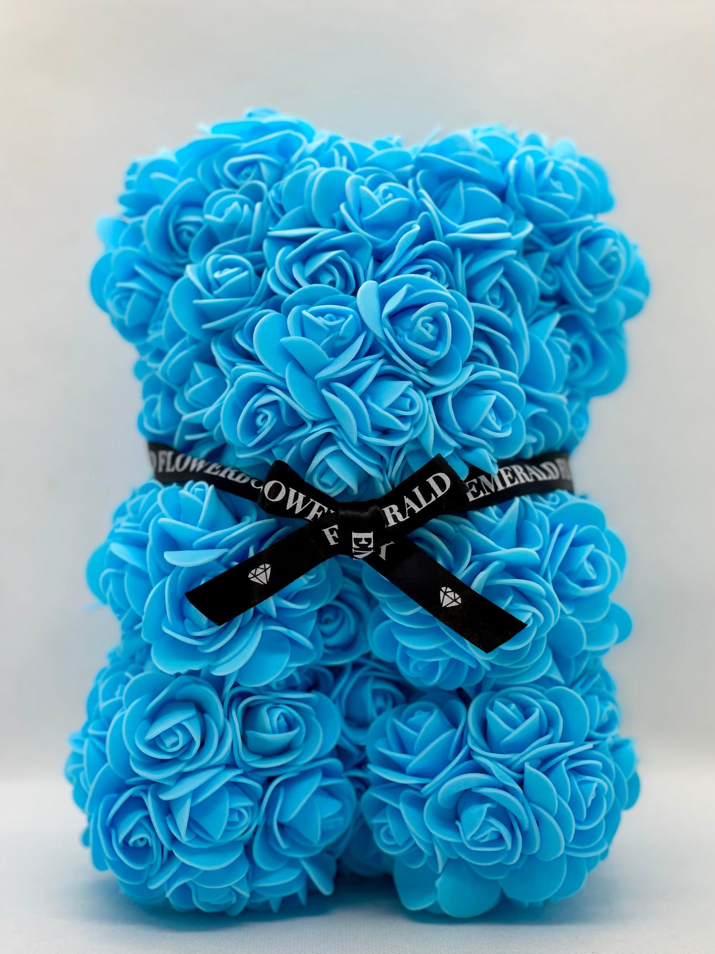Blue Aquamarine Rose Bear - Small