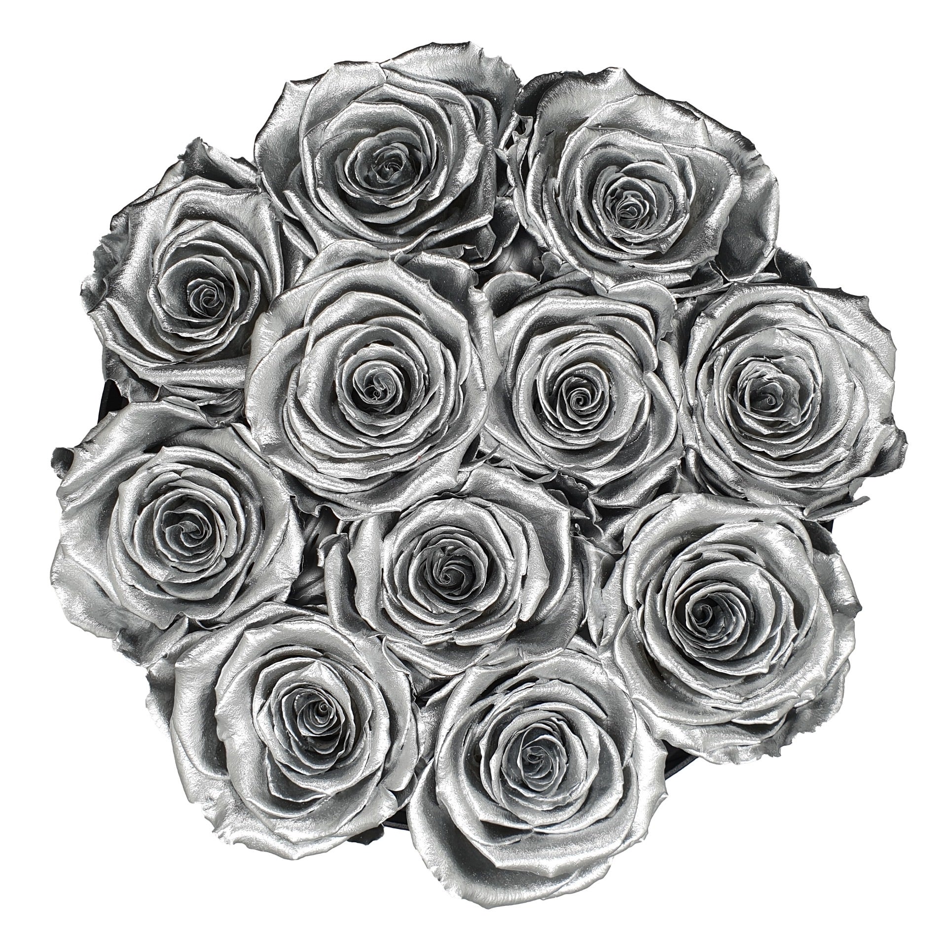 Bouquet de Rosas Preservadas Prateadas