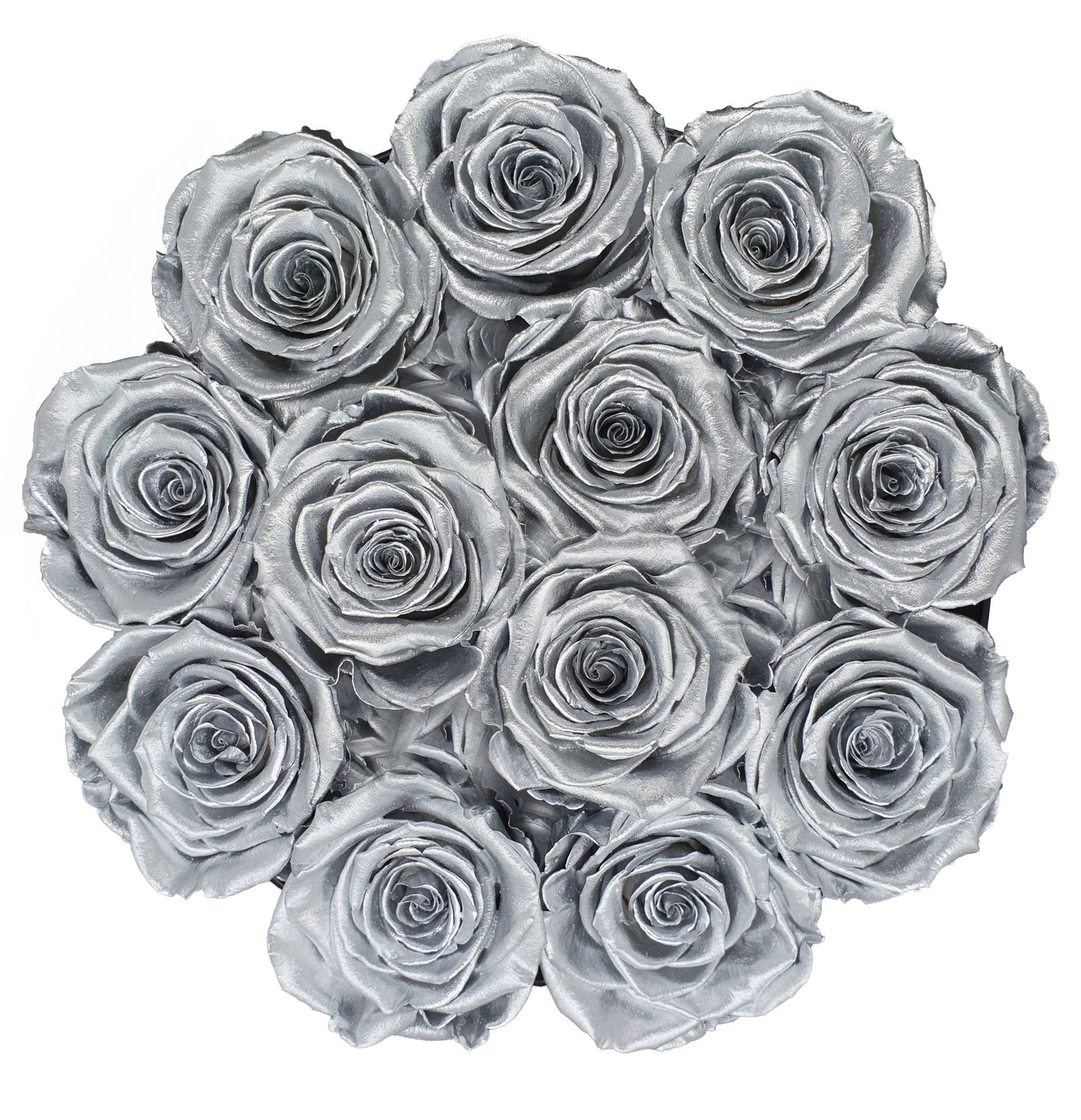 Flowerbox de Rosas Preservadas Prateadas com Bombons Ferrero Rocher®