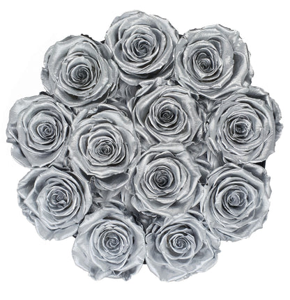 Flowerbox de Rosas Preservadas Prateadas com Bombons Ferrero Rocher®