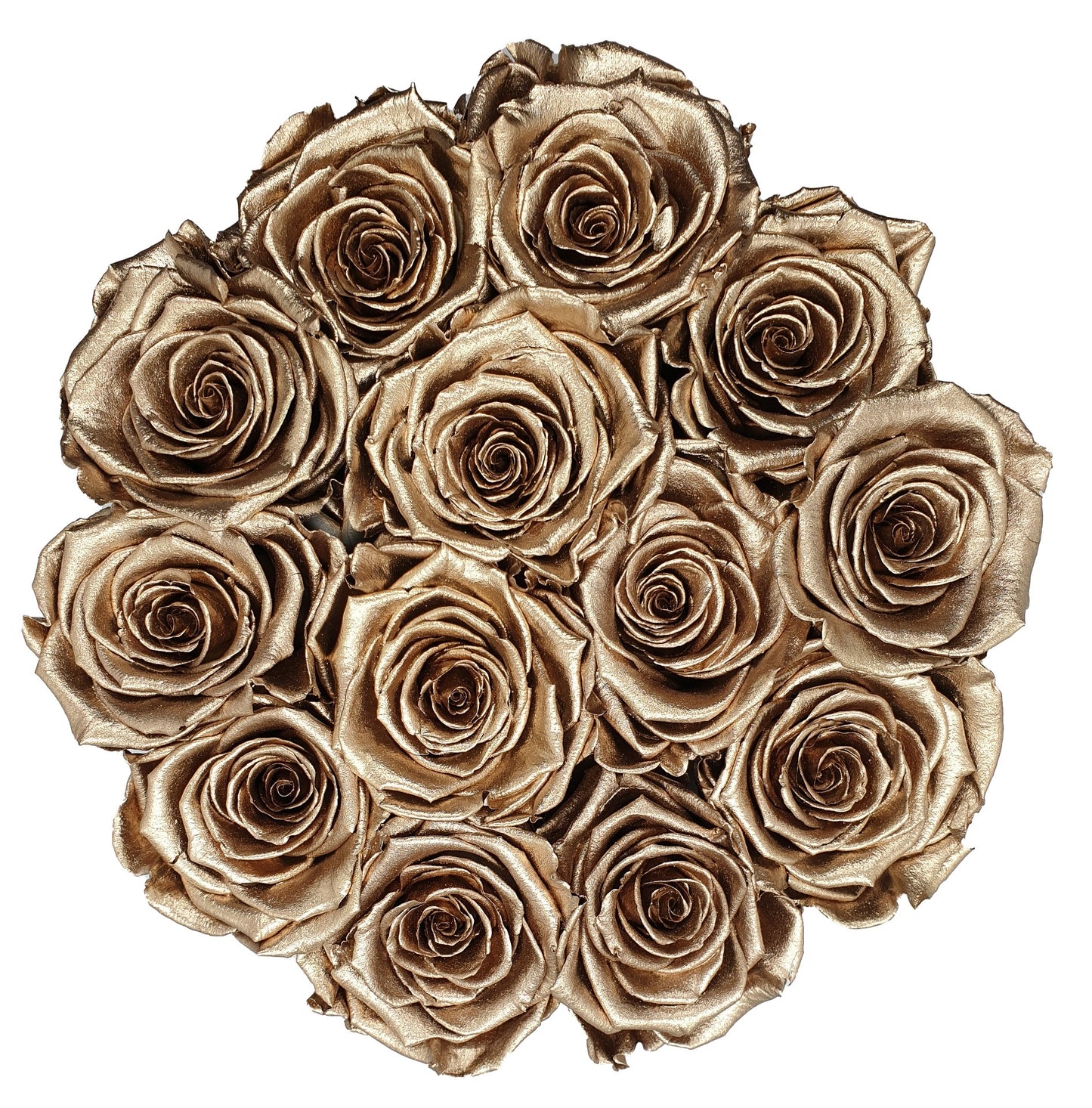 Bouquet de Rosas Preservadas Douradas